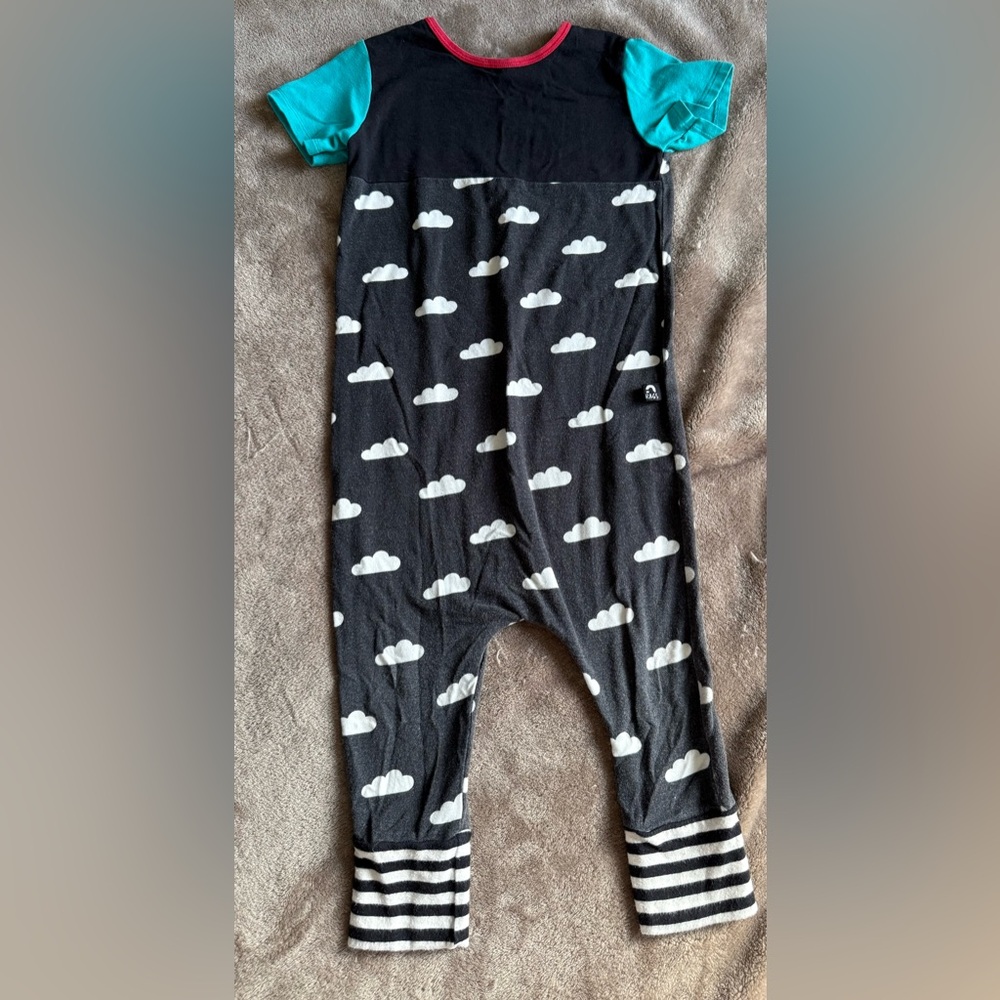 Rags to Raches Black and Teal Cloud One Piece 2T PLAY
